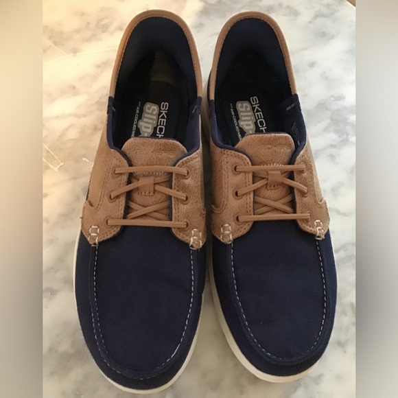 Sketchers Slip Ins Women’s Size 8, Navy & Tan NWT - Picture 13 of 16